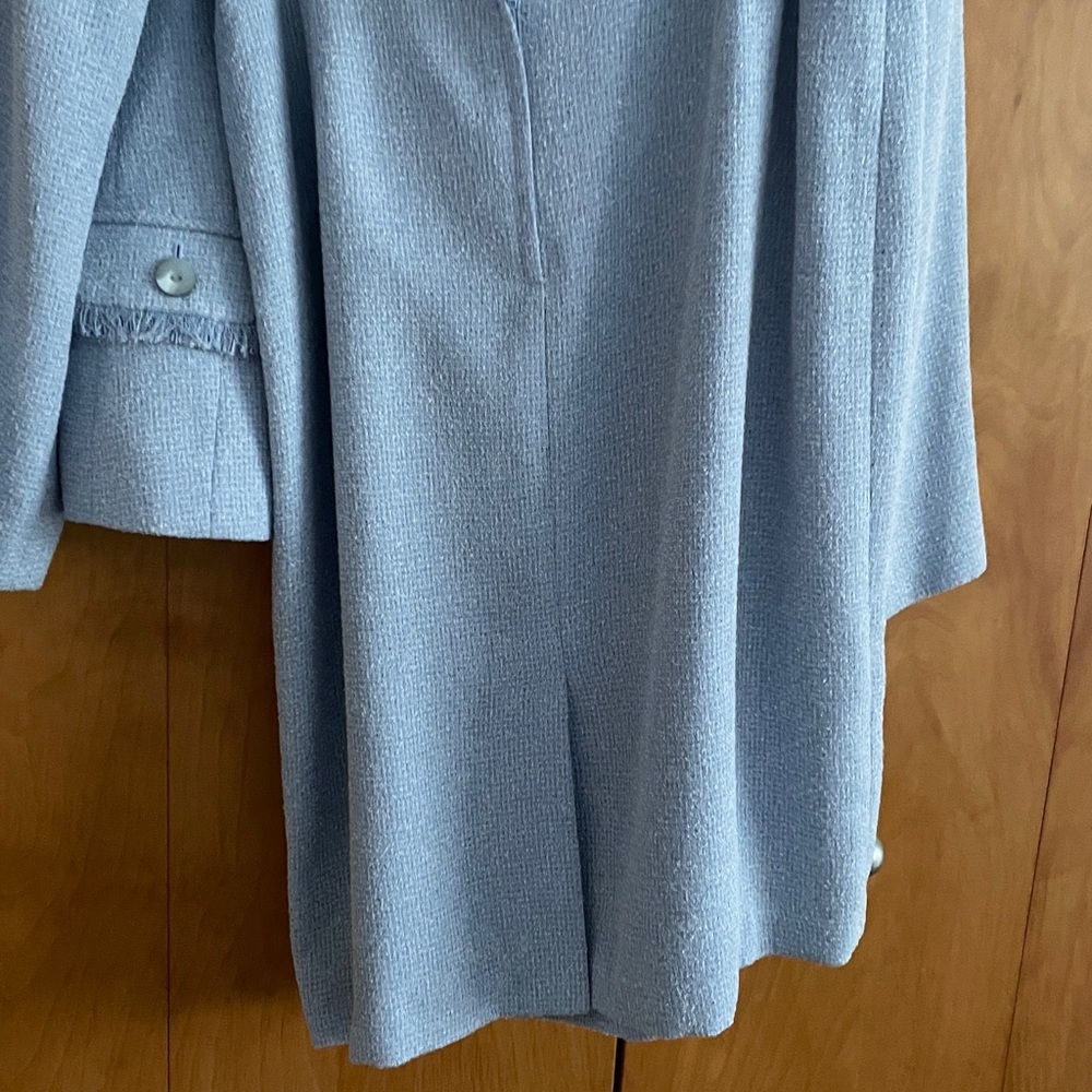 Sag Harbor Women's Blazer in Light Blue with Fringe Details - Picture 6 of 11